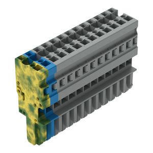 1-draads female steker CAGE CLAMP 4mm² grijs/blauw/g VVE=10