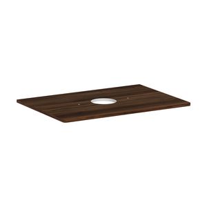 Console / wastafelblad 780x550mm Dark Walnut met middenuitsparing tbv waskom zonder kraangat Xelu Q