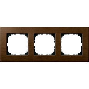 Afdekframe Merten M-Elegance hout 3 stellen walnoot