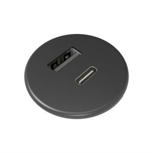 Power Dot micro rond 1x USB A/C chrgr 1,5m RA zwart