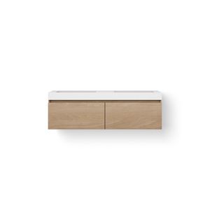 Solid Drawer 140cm bovenbl 2 wasbak 500mm meube+2 las oud gr