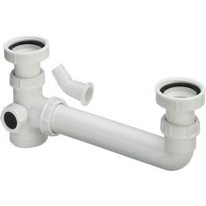 Afvoerverbinding 2x2x80-285 kunststof/wit