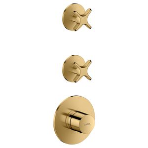 Thermostaatmodule 2 douchefuncties + kruisgreep AXOR One Polished Gold-Optic