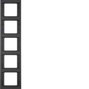 Afdekraam 5-v vert. berker K.1 antraciet mat