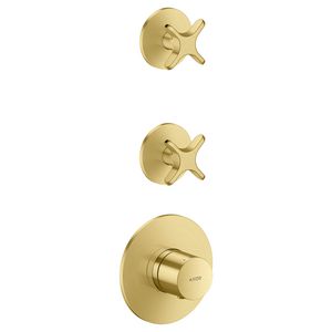 Thermostaatmodule 2 douchefuncties + kruisgreep AXOR One Brushed Brass