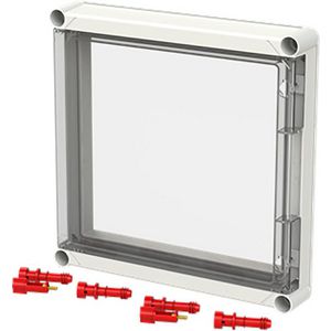 Installatiekast VMS 43 klapdeksel V.V. DUBBELE SLUITING ROOD