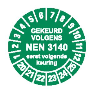 Ultra Des. Vinyl NEN-3140 groen diam. 25mm boek/100 stickers