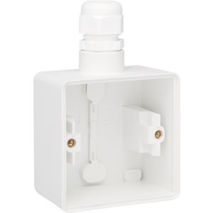 Spuitwaterdichte opbouwdoos Hydro 1 functie wit met 1x M20 ingang met wartel