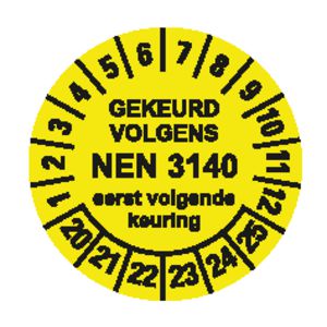 Ultra Des. Vinyl NEN-3140-GEEL-diam. 25mm boek/100 stickers