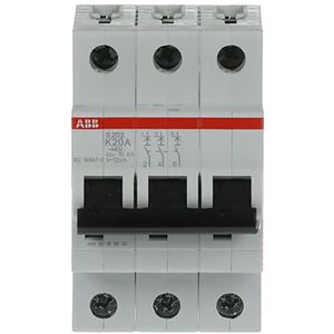 Installatieautomaat 6kA 3-polig K-karakteristiek 20A