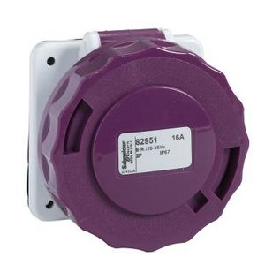 Industriele inbouwcontactdoos 3P 16A 20-25 AC IP67 PratiKa