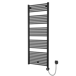 Elektr. handdoekradiator CALOR-V2 BLACK 900W 600X1497mm snoer 1,2mtr + stekker incl. regeling