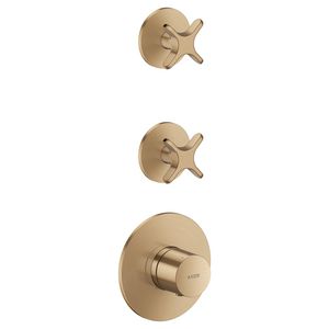 Thermostaatmodule 2 douchefuncties + kruisgreep AXOR One Brushed Bronze