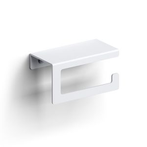 Fold closetrolhouder zonder klep gebogen mat wit poedercoating