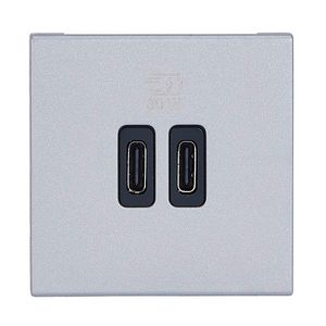 USB Powlader 30W 2 modulen C + C ALU Mosaic