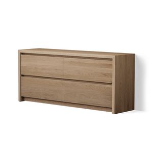 Badmeubel Wooden U-FLOOR 150cm 4 lades massief eiken ols grey