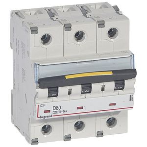 Installatieautomaat 3-polig D-karakteristiek 80A 10000A/16kA DX³ DIN