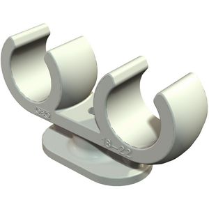 Sokkel-klembeugel 2 kabels 15-16mm polypr. li.grijs VVE=50