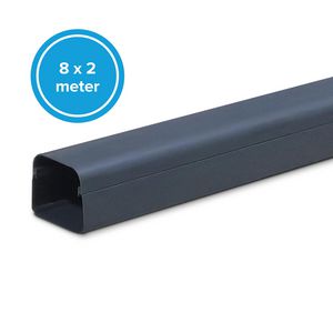 Doos a 16m. Leidingkanaal airco 90x65mm antraciet grijs RAL7016 (8x2m.)