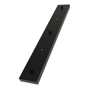 Plafondplaat metaal 70x10cm 3 gaten mat satijn zwart