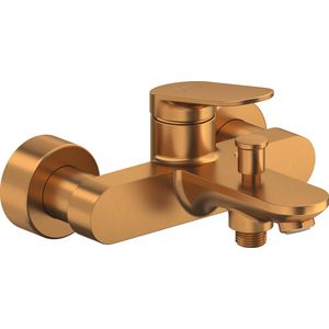 Wave 1-hendel badmengkraan hoh 150mm brons geborsteld incl. S-koppelingen