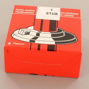 Doos a 50st. Kunststof rozet wit RKW 10mm 1/8"