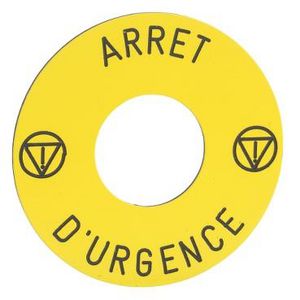 Etiket Ø45mm noodstop drukknop ARRET D"URGENCE VVE=10