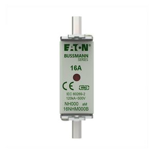 Zekering laagsp. 16A AC 500V NH000 aM dubbele melder VVE=3