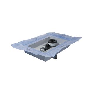 Ultra flat solid afvoerbox ondiep met douchesifon 46x32x7,5cm llinks