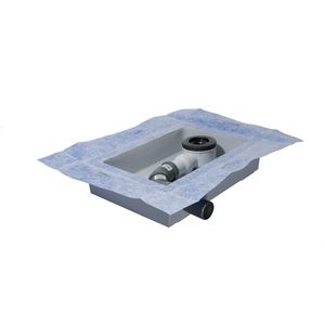 Ultra flat solid afvoerbox met douchesifon 46x32x10cm links