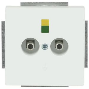 Aardingscontactdoos+Centraalplaat 2v inb f-matwit
