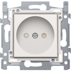 Stopcontact 60x71mm z. aarding insteek sokkel/afw.set white