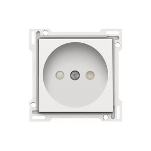 Afwerkingsset stopcontact z. aarding met besch.afsl. white c
