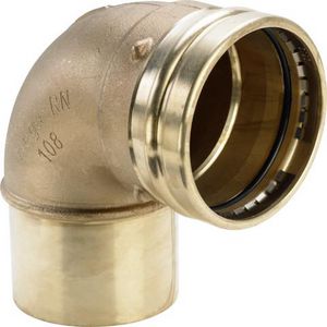 Insteekbocht 90° SANPRESS XL brons 108mm  spie x pers 2216.1XL