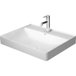 DURASQUARE #235460 opzetwastafel 600mm wit met kraangat geslepen onderzijde