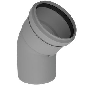 Twinline bocht PP 130mm 45° grijs
