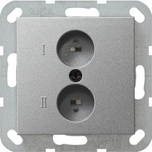 wandcontactdoos stereo-luidspr. System 55 kl.alum.