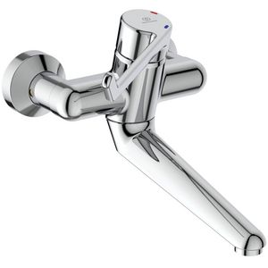 Ceraplus wandmengkraan uitloop 200mm chroom hendel 180mm incl. afsluitbare s-koppeling