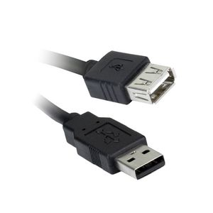 USB 2.0 kabel A male A female 3.0mtr. zwart