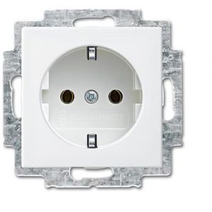 Wandcontactdoos randaarde Centraalplaat inbouw SI-B-alpin wit