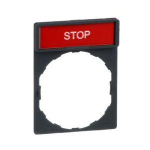 Schild 30x40mm + etiket 8x27mm 22mmSTOP" XB4/XB5 VVE=10