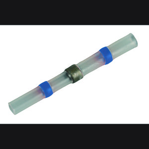 Zak a 100st. Krimpverbinder soldeer 1,5-2,5mm2 transp. blauw