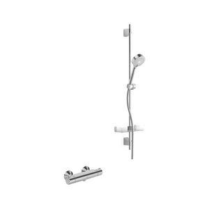 Micra doucheset / renovatieset thermostaat150mm chroom incl. glijstangcomb. + s-koppelingen