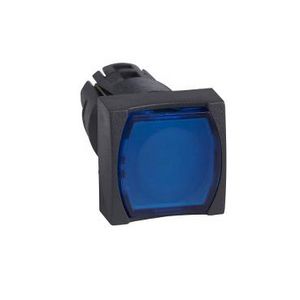 Kop verlichte vierkante drukknop Terugvering Ø16mm Blauw