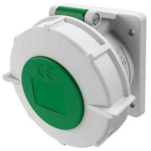Inbouwwandcontactdoos 32A 4-polig  10H 50V 100Hz IP67 TWIN