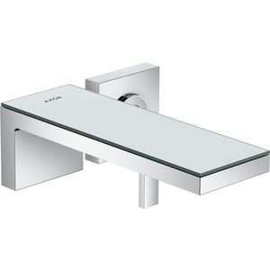 AXOR MyEdition 1-hendel wastafelmengkraan afbouwdeel voor wandmontage rozet voorsprong 221 mm en afv chroom/spiegel glas