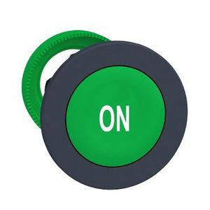 FLUSH MOUNTED GREEN FLUSH CAPS PUSHBUTTON HEAD WHITE ON