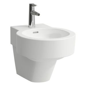 Wandbidet m. kr.gat met overloop gesl. zijden wit H8302810003021