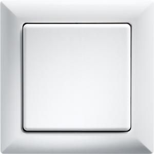 Pulsdrukker m. 1 maakct.,55 x 55 mm,m. afdekraam,helder wit