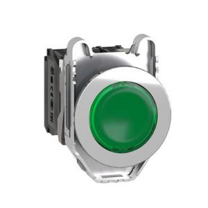 Drukknop Verlicht Verzonken Metaal 30mm LED 24V Harmony XB4